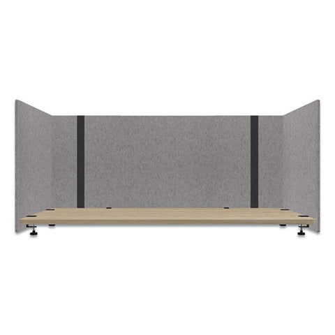 Image of Adjustable Desk Screen With Returns, 48 To 78 X 29 X 26.5, Polyester, Gray