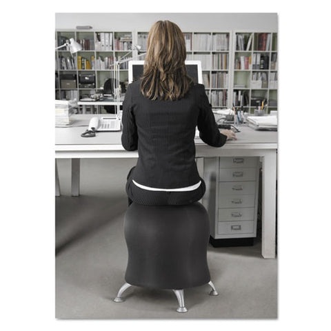 Image of Zenergy Ball Chair, Black Seat/black Back, Silver Base