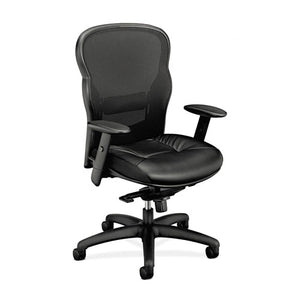 Wave Mesh High-back Task Chair, Supports Up To 250 Lbs., Black Seat/black Back, Black Base