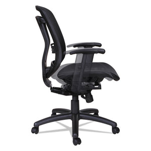 Alera Eon Series Multifunction Mid-back Suspension Mesh Chair, Supports Up To 275 Lbs, Black Seat/black Back, Black Base