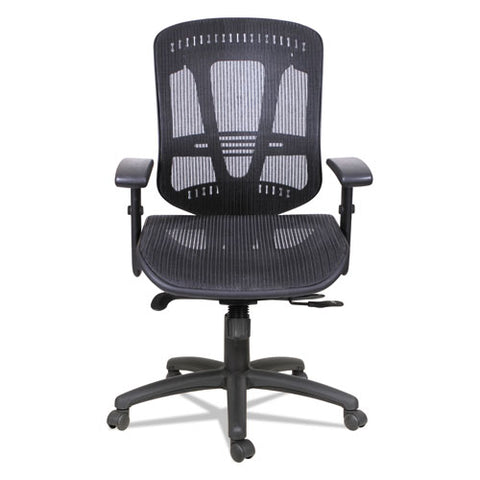 Image of Alera Eon Series Multifunction Mid-back Suspension Mesh Chair, Supports Up To 275 Lbs, Black Seat/black Back, Black Base