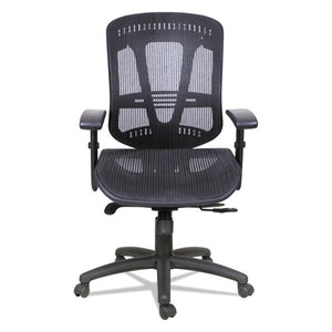 Alera Eon Series Multifunction Mid-back Suspension Mesh Chair, Supports Up To 275 Lbs, Black Seat/black Back, Black Base