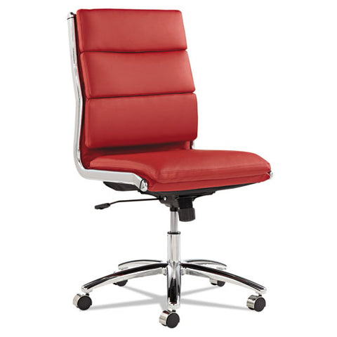 Image of Alera Neratoli Mid-back Slim Profile Chair, Supports Up To 275 Lbs, Red Seat/red Back, Chrome Base