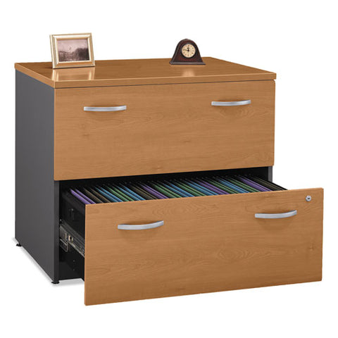 Image of Series C Collection 2 Drawer 36w Lateral File (assembled), 35.75w X 23.38d X 29.88h, Natural Cherry