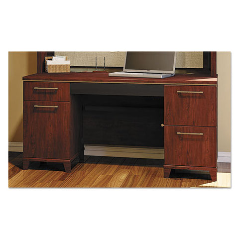 Image of Enterprise Collection 60w Double Pedestal Desk, 60w X 28.63d X 29.75h, Harvest Cherry (box 2 Of 2)