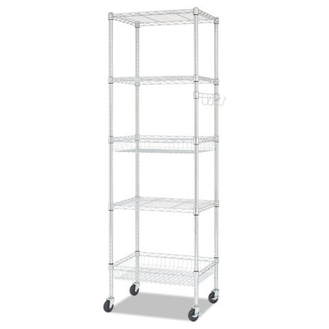 Image of Nsf Certified 6-shelf Wire Shelving Kit, 48w X 18d X 72h, Black Anthracite