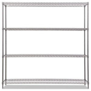 Ba Plus Wire Shelving Kit, 4 Shelves, 72" X 18" X 72", Black Anthracite Plus