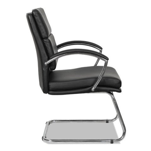 Image of Alera Neratoli Slim Profile Guest Chair, 23.81'' X 27.16'' X 36.61'', Black Seat/black Back, Chrome Base