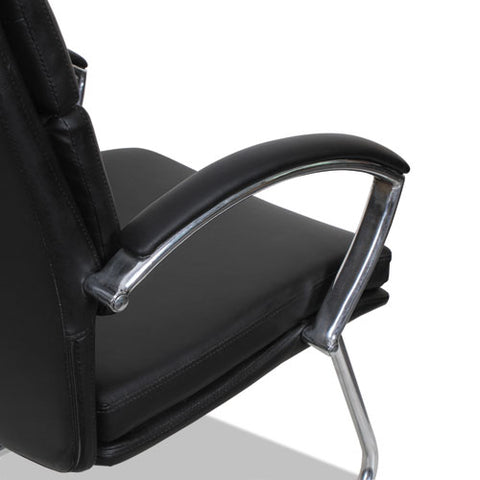 Image of Alera Neratoli Slim Profile Guest Chair, 23.81'' X 27.16'' X 36.61'', Black Seat/black Back, Chrome Base