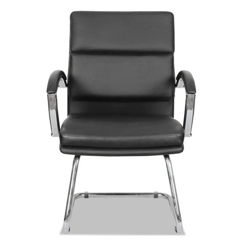 Image of Alera Neratoli Slim Profile Guest Chair, 23.81'' X 27.16'' X 36.61'', Black Seat/black Back, Chrome Base