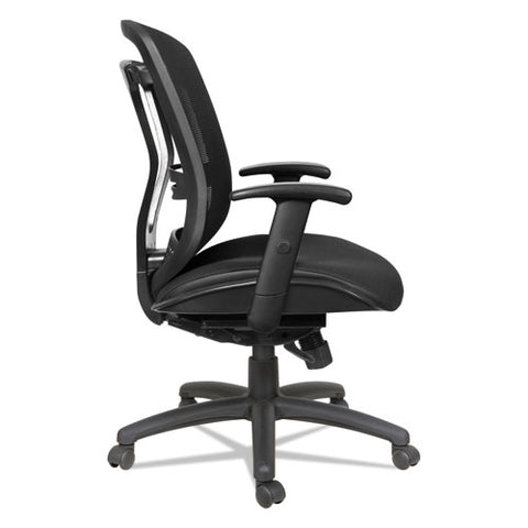 Image of Alera Eon Series Multifunction Mid-back Cushioned Mesh Chair, Supports Up To 275 Lbs, Black Seat/black Back, Black Base