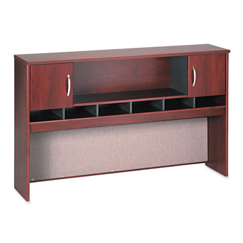 Image of Series C Collection 2 Door 72w Hutch, Box 2 Of 2, 71.13w X 15.38d X 43.13h, Natural Cherry/graphite Gray