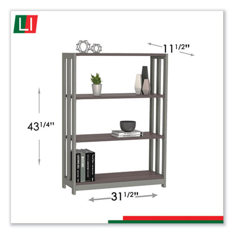 Image of Trento Line Bookcase, Three-shelf, 31 1/2w X 11 5/8d X 43 1/4h, Mocha