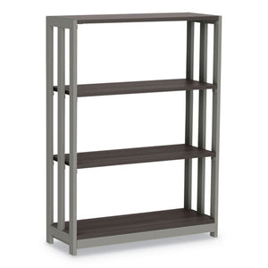 Trento Line Bookcase, Three-shelf, 31 1/2w X 11 5/8d X 43 1/4h, Mocha