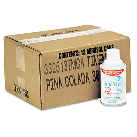 Image of Premium Metered Air Freshener Refill, Pina Colada, 6.6 Oz Aerosol, 12/carton