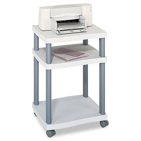 Image of Wave Design Printer Stand, Three-shelf, 20w X 17.5d X 29.25h, Charcoal Gray