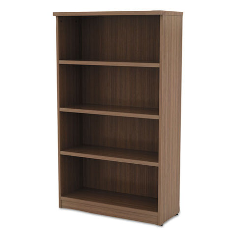 Image of Alera Valencia Series Bookcase, Four-shelf, 31 3/4w X 14d X 54 7/8h, Modern Walnut