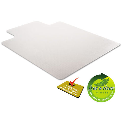 Image of Duramat Moderate Use Chair Mat For Low Pile Carpet, 46 X 60, Wide Lipped, Clear