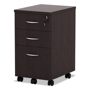 Alera Valencia Mobile Box/box/file Pedestal File, 15.88w X 20.5d X 28.38h, Espresso