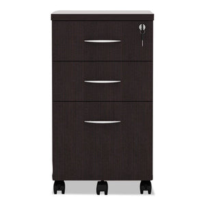 Alera Valencia Mobile Box/box/file Pedestal File, 15.88w X 20.5d X 28.38h, Espresso