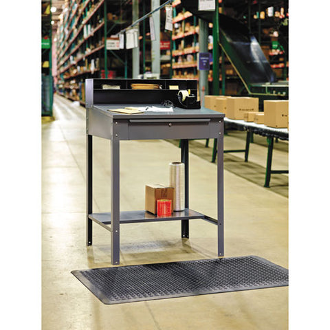 Image of Open Steel Shop Desk, 34.5w X 29d X 53.75h, Medium Gray