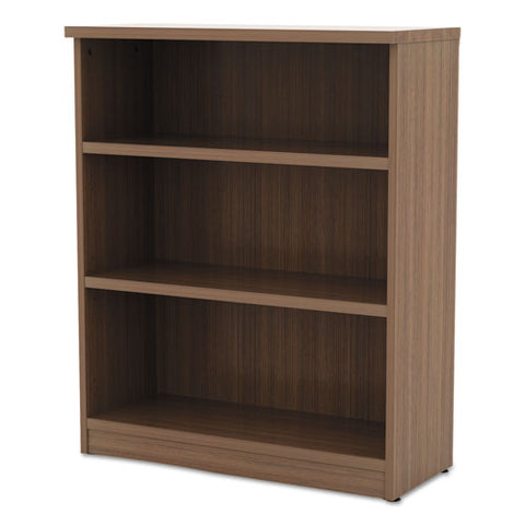 Image of Alera Valencia Series Bookcase, Three-shelf, 31 3/4w X 14d X 39 3/8h, Mod Walnut