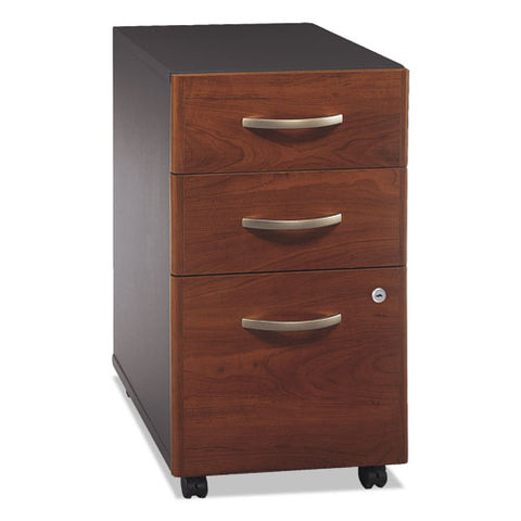 Image of Series C Collection 3 Drawer Mobile Pedestal (assembled), 15.75w X 20.25d X 27.88h, Hansen Cherry