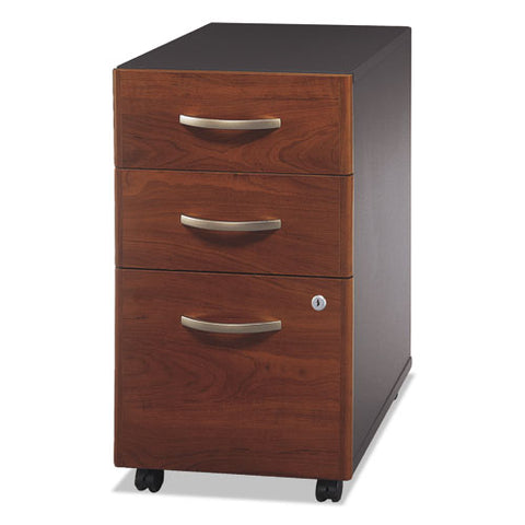 Image of Series C Collection 3 Drawer Mobile Pedestal (assembled), 15.75w X 20.25d X 27.88h, Hansen Cherry