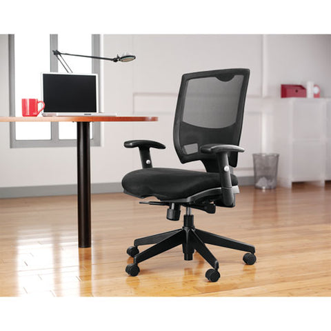 Image of Alera Epoch Series Fabric Mesh Multifunction Chair, Supports Up To 275 Lbs, Black Seat/black Back, Black Base