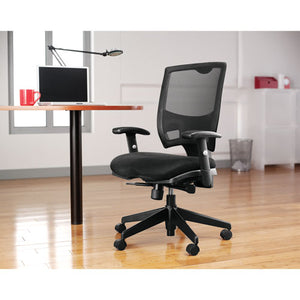 Alera Epoch Series Fabric Mesh Multifunction Chair, Supports Up To 275 Lbs, Black Seat/black Back, Black Base