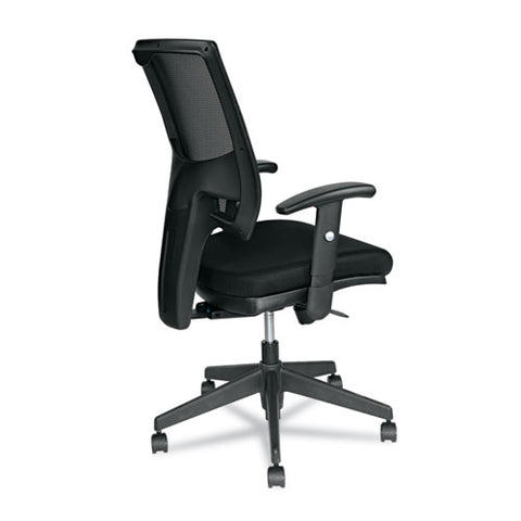 Image of Alera Epoch Series Fabric Mesh Multifunction Chair, Supports Up To 275 Lbs, Black Seat/black Back, Black Base