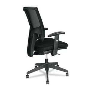 Alera Epoch Series Fabric Mesh Multifunction Chair, Supports Up To 275 Lbs, Black Seat/black Back, Black Base