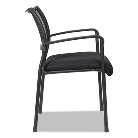 Image of Alera Eikon Series Stacking Mesh Guest Chair, Black Seat/black Back, Black Base, 2/carton