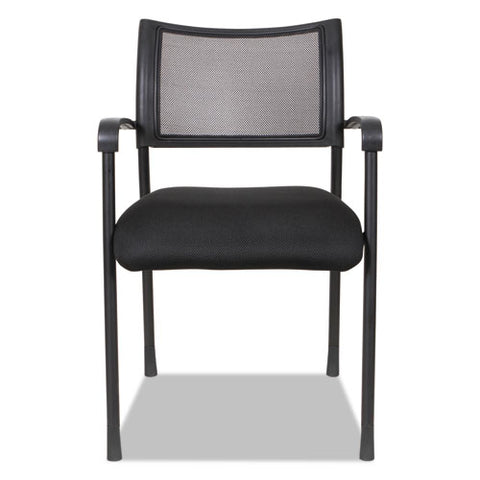 Image of Alera Eikon Series Stacking Mesh Guest Chair, Black Seat/black Back, Black Base, 2/carton