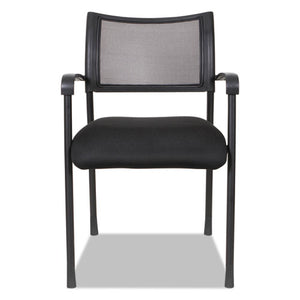 Alera Eikon Series Stacking Mesh Guest Chair, Black Seat/black Back, Black Base, 2/carton