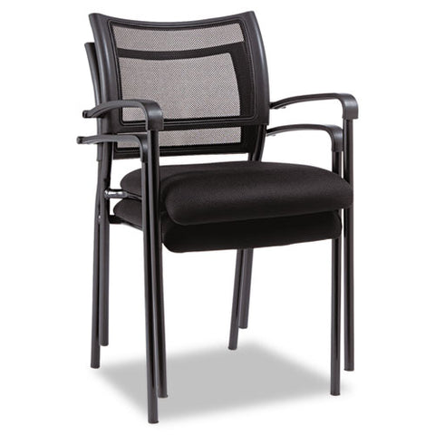 Image of Alera Eikon Series Stacking Mesh Guest Chair, Black Seat/black Back, Black Base, 2/carton