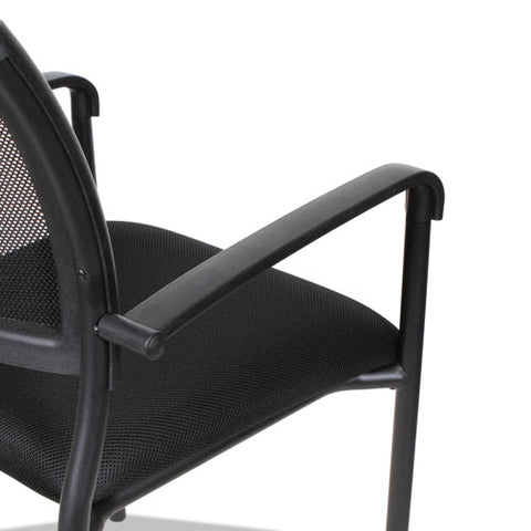 Image of Alera Eikon Series Stacking Mesh Guest Chair, Black Seat/black Back, Black Base, 2/carton