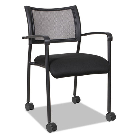 Image of Alera Eikon Series Stacking Mesh Guest Chair, Black Seat/black Back, Black Base, 2/carton