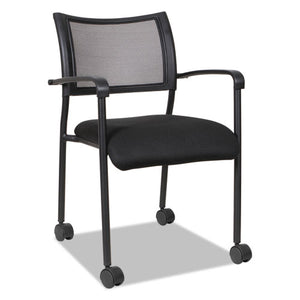 Alera Eikon Series Stacking Mesh Guest Chair, Black Seat/black Back, Black Base, 2/carton