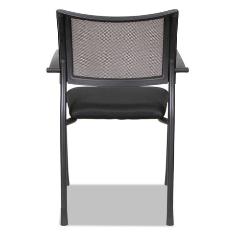 Image of Alera Eikon Series Stacking Mesh Guest Chair, Black Seat/black Back, Black Base, 2/carton