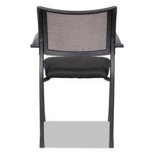 Alera Eikon Series Stacking Mesh Guest Chair, Black Seat/black Back, Black Base, 2/carton