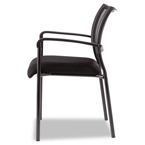 Image of Alera Eikon Series Stacking Mesh Guest Chair, Black Seat/black Back, Black Base, 2/carton