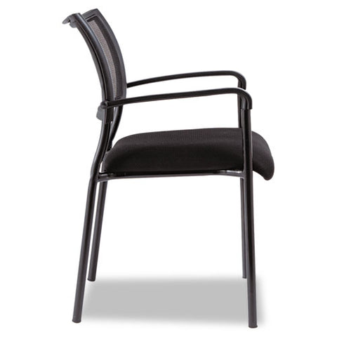 Image of Alera Eikon Series Stacking Mesh Guest Chair, Black Seat/black Back, Black Base, 2/carton