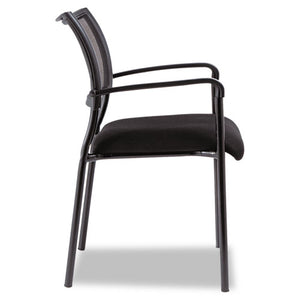 Alera Eikon Series Stacking Mesh Guest Chair, Black Seat/black Back, Black Base, 2/carton