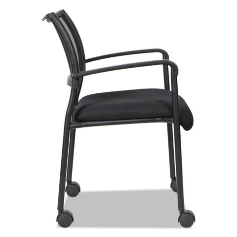 Image of Alera Eikon Series Stacking Mesh Guest Chair, Black Seat/black Back, Black Base, 2/carton