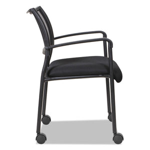 Alera Eikon Series Stacking Mesh Guest Chair, Black Seat/black Back, Black Base, 2/carton