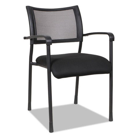 Image of Alera Eikon Series Stacking Mesh Guest Chair, Black Seat/black Back, Black Base, 2/carton