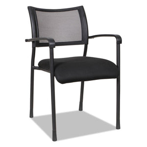 Alera Eikon Series Stacking Mesh Guest Chair, Black Seat/black Back, Black Base, 2/carton