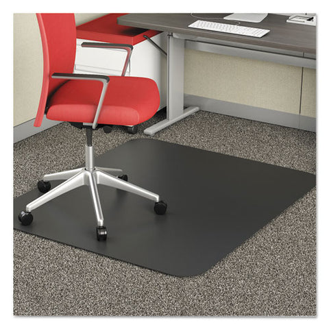 Image of Economat Occasional Use Chair Mat For Low Pile Carpet, 46 X 60, Rectangular, Black