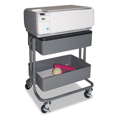 Image of Multi-use Storage Cart/stand-up Workstation, 15.25w X 11.25d X 18.5 To 39h, Gray